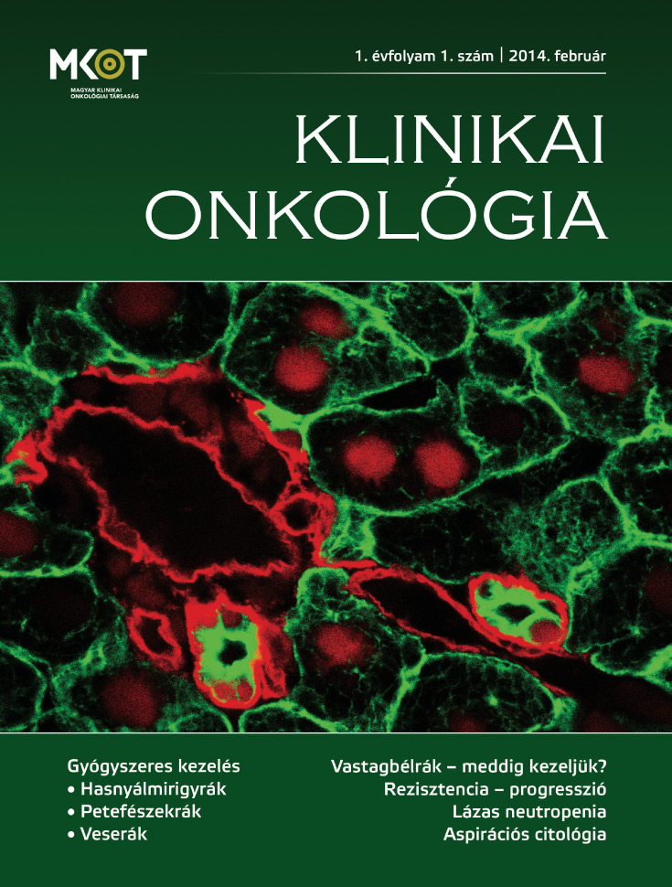 Klinikai Onkológia folyóirat 2014/1. címoldal
